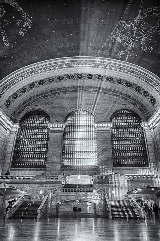 Grand Central Terminal Station Art Print featuring the photograph Grand Central Station BW by Susan Candelario