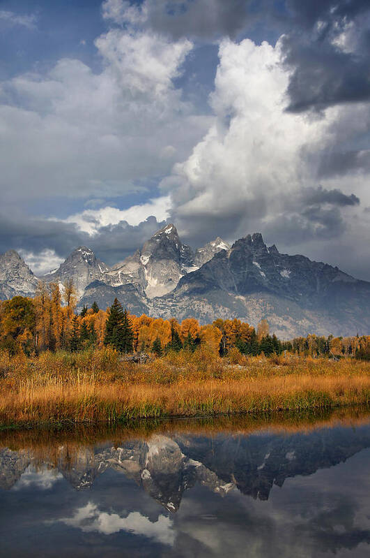 Grand Tetons Art Print featuring the photograph Grand ole Tetons by Leda Robertson