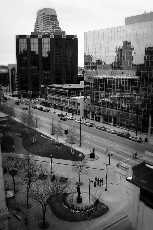 Hovind Art Print featuring the photograph Grand Rapids 6 - black and white by Scott Hovind
