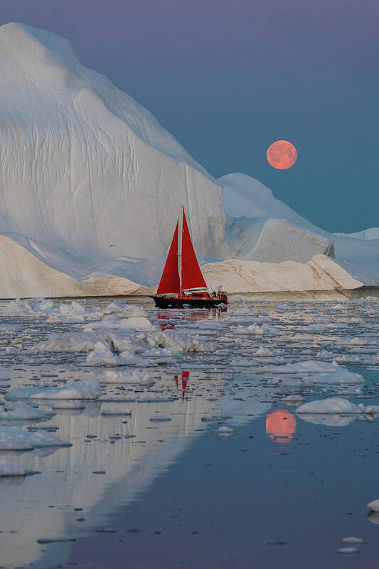 Greenland Art Print featuring the photograph Greenland Night by Marc Pelissier