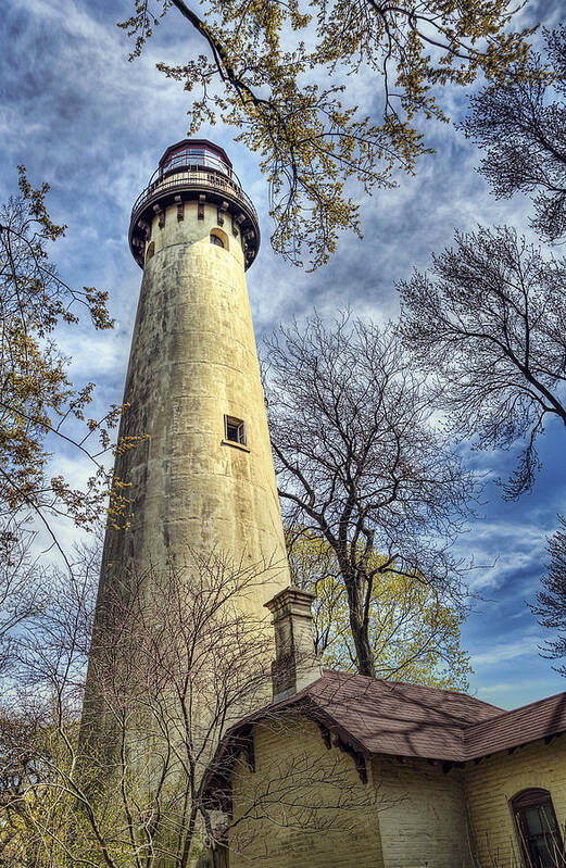 Lighthouse Art Print featuring the photograph Grosse Point Lighthouse Color by Scott Norris