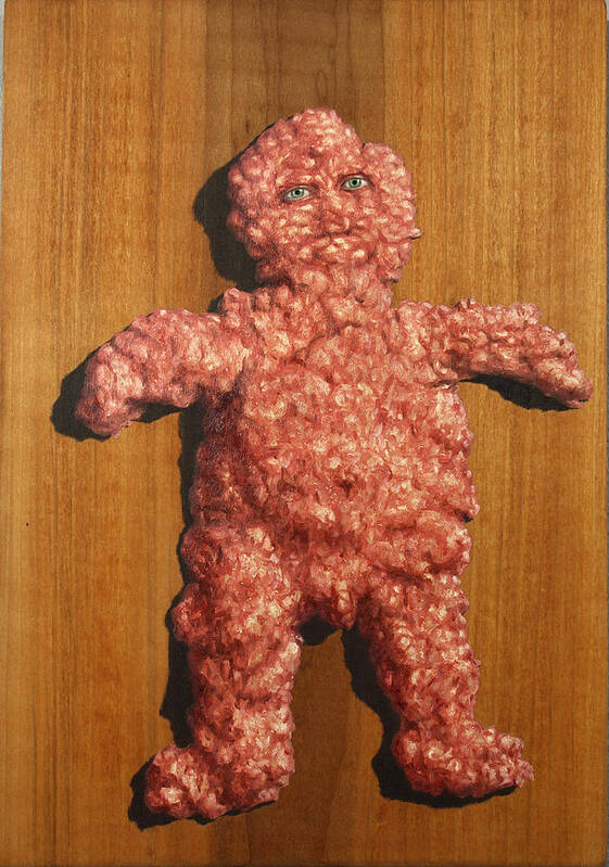 Ground Meat Art Print featuring the painting Ground Me by James W Johnson