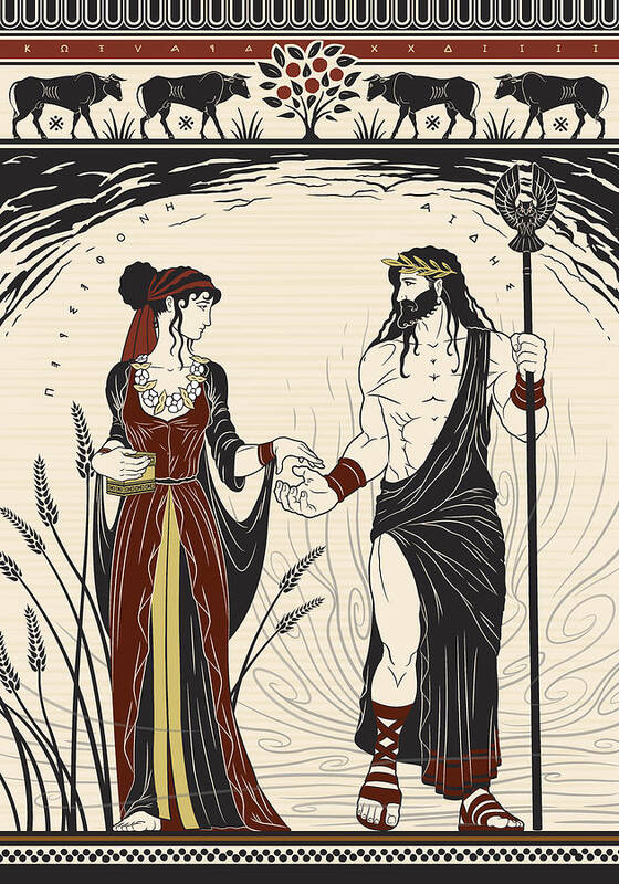 Hades Art Print featuring the digital art Hades and Persephone by Matthew Kocvara