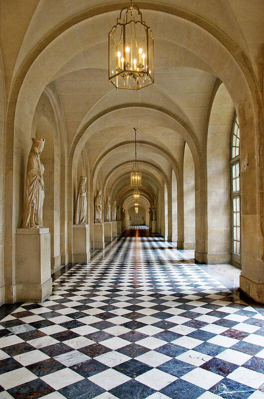 Arch Art Print featuring the photograph Hallway In Palace Of Versailles by Izzet Keribar