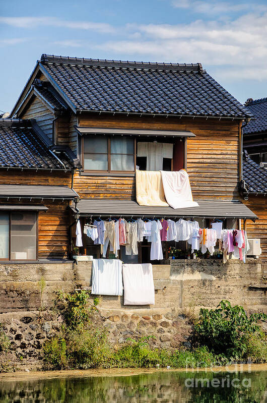 Japanese Art Print featuring the photograph Hanging out to dry - Laudry day in Japan by David Hill