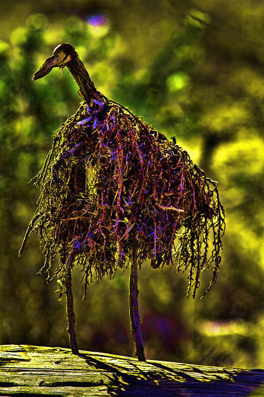 Log Art Print featuring the photograph Heron Totem by Gary Holmes