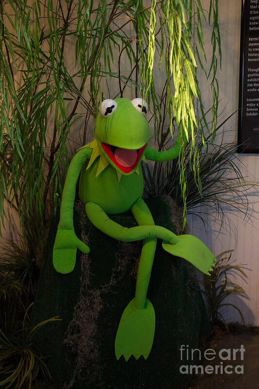 Kermit Art Print featuring the photograph Hi Ho Kermit the Frog Here by Jim McCain