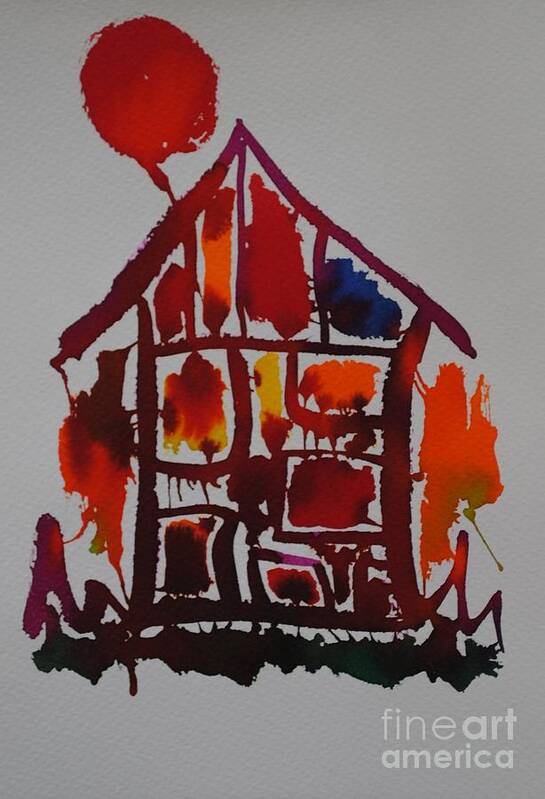 Abstract Art Print featuring the painting Home sweet home by Chani Demuijlder