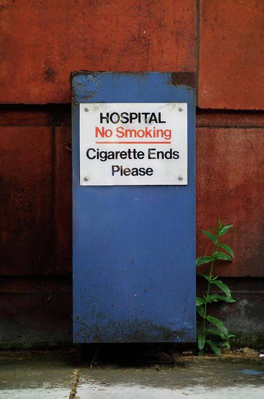 Hospital Art Print featuring the photograph Hospital \no Smoking\ Sign by Cordelia Molloy