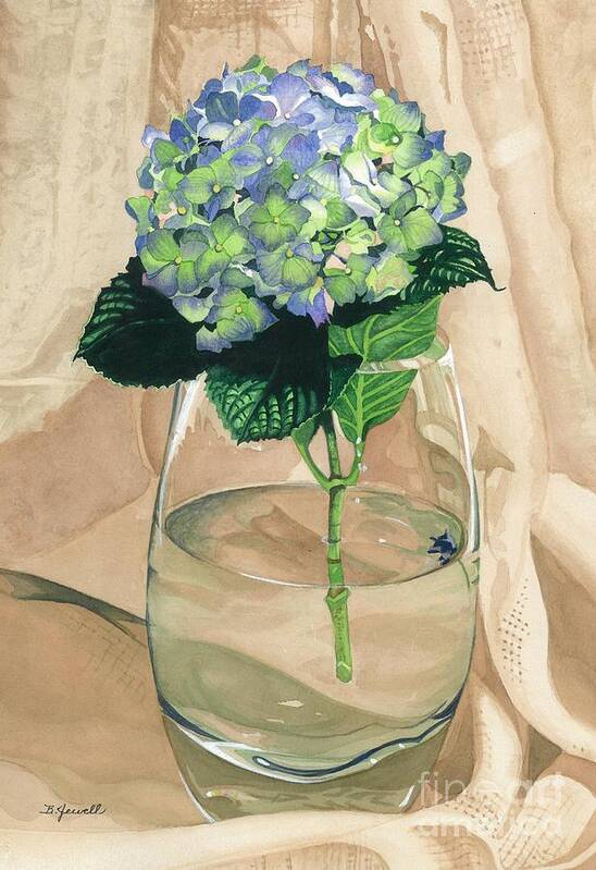 Flower Art Print featuring the painting Hydrangea Blossom by Barbara Jewell