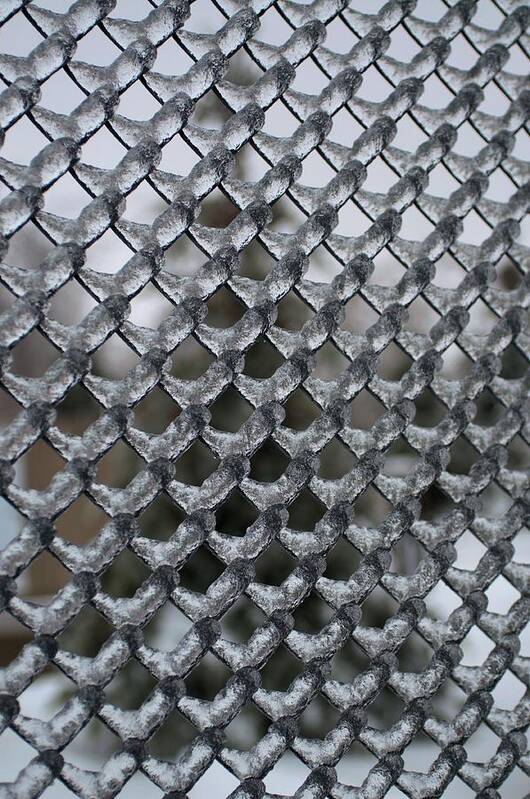 Ice .fence Art Print featuring the photograph Ice on Chain link Fence by Douglas Pike