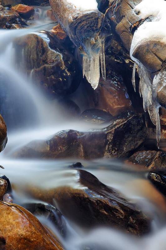 Waterfall Art Print featuring the photograph Ice Sickles Over the Waterfall by Mitch Johanson