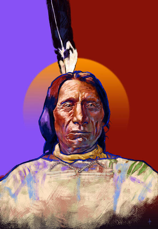 Native American Art Print featuring the painting In the Name of the Great Spirit by Arie Van der Wijst
