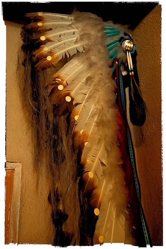 Colorful Art Print featuring the photograph Indian feathered Headdress by David Patterson