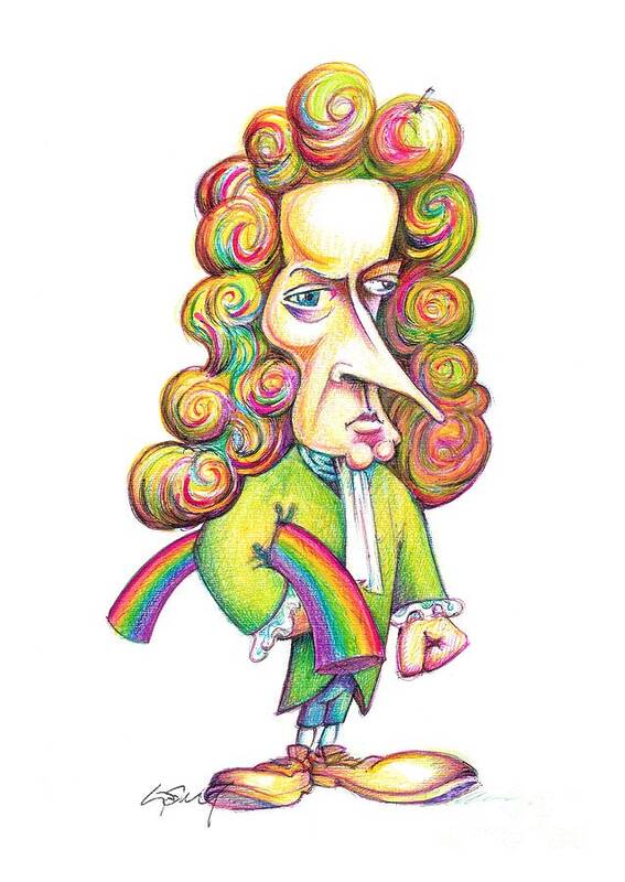 Isaac Newton Caricature Art Print by Science Photo Library