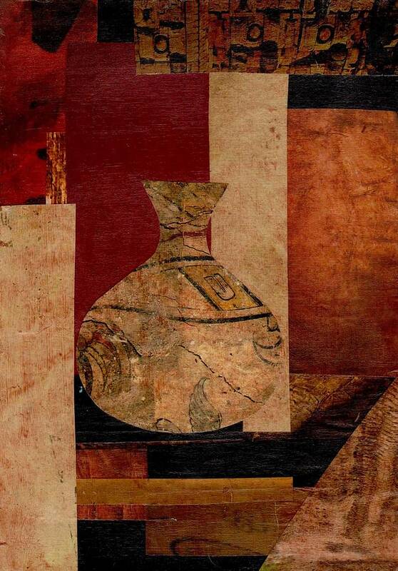 Italian Art Print featuring the mixed media Italian Urn Collage by Patricia Cleasby