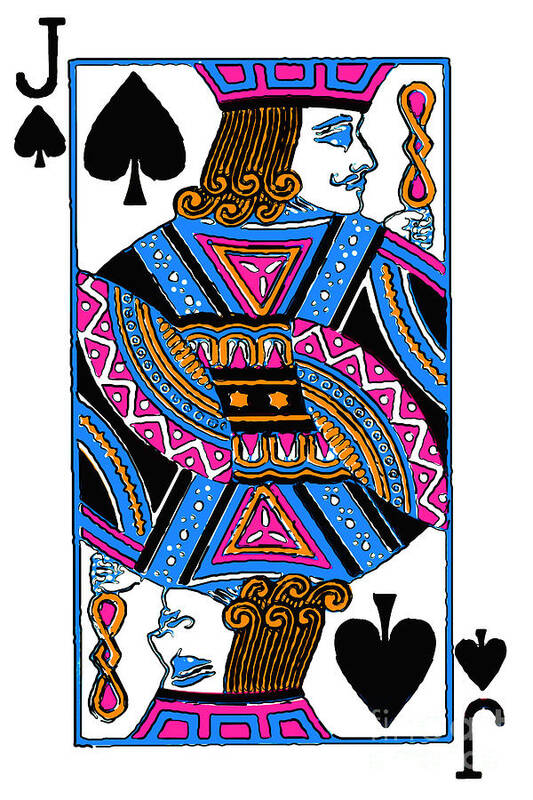 Card Art Print featuring the photograph Jack of Spades - v3 by Wingsdomain Art and Photography