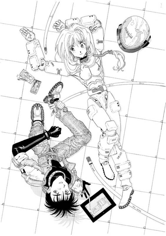 Heterosexual Couple Art Print featuring the drawing Japanese Manga style[Girl wearing a space suit] by Leafedge
