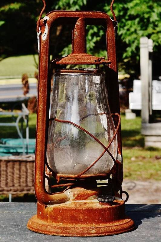 Antique Art Print featuring the photograph Hurricane Lantern at Jaynes Reliable Antiques and Vintage by Kim Bemis