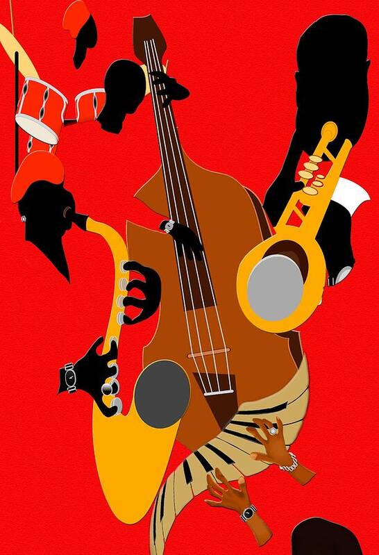 Jazz Art Print featuring the digital art Jazzee by Terry Boykin