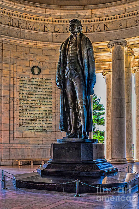 Jefferson Art Print featuring the photograph Jefferson in the Memorial by Nick Zelinsky Jr