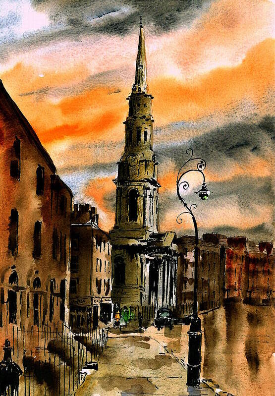 Val Byrne Art Print featuring the painting DUBLIN  Joyce's Eccles St  by Val Byrne
