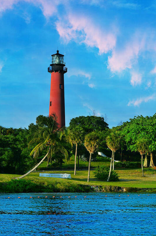 Lighthouse Art Print featuring the photograph Jupiter Florida Lighthouse by Laura Fasulo