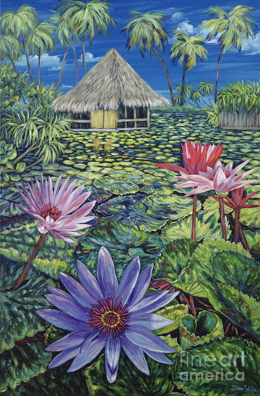 Tiki Hut Art Print featuring the painting Just A Dream by Danielle Perry