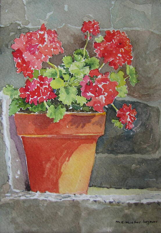 Claypots Art Print featuring the painting Basking in the Sun by Mary Ellen Mueller Legault