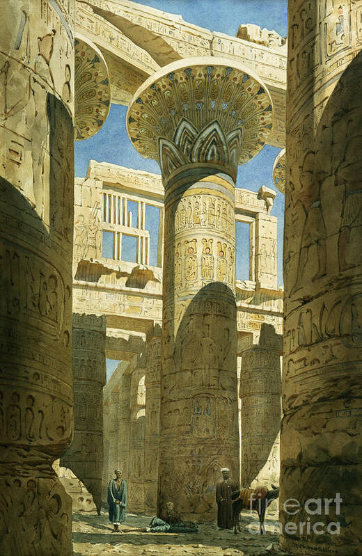 Temple Art Print featuring the painting Karnak by Richard Phene Spiers