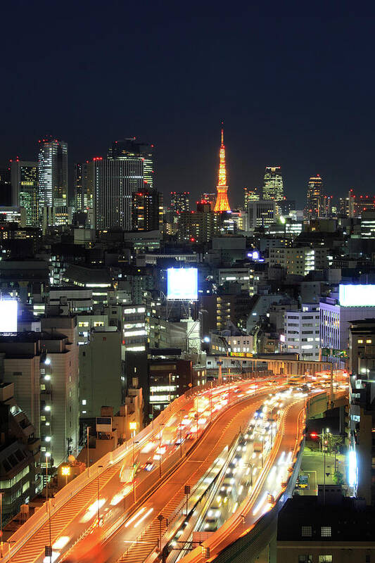 Tokyo Tower Art Print featuring the photograph Kayabacho With Tokyo Tower by Krzysztof Baranowski