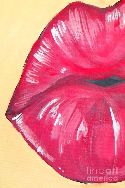 Marisela Mungia Art Print featuring the painting Kiss by Marisela Mungia