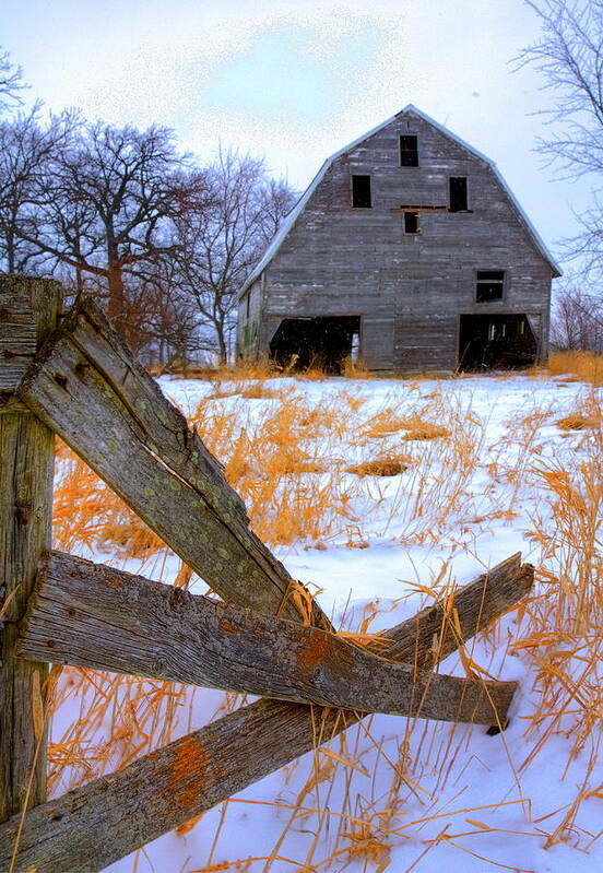 Landscape Art Print featuring the photograph Leaning Barn by Coby Cooper