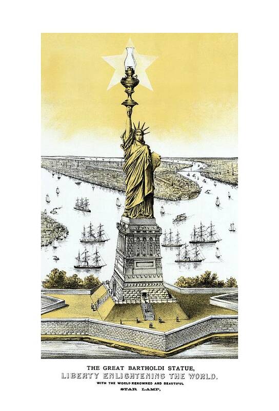 Architecture Art Print featuring the painting Liberty Enlightening The World by War Is Hell Store