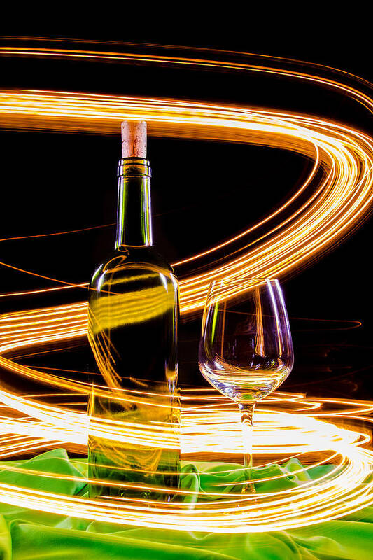 Wine Art Print featuring the photograph Light painting. by Suphakit Wongsanit