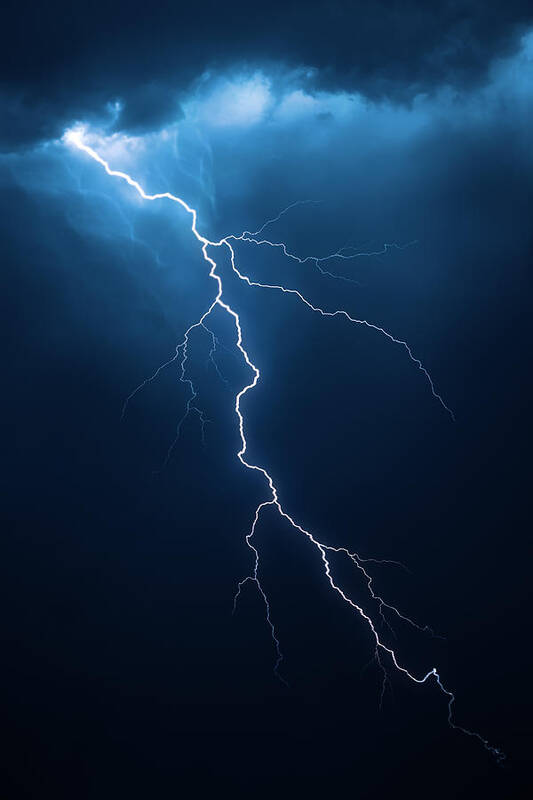 Lightning Art Print featuring the photograph Lightning with cloudscape by Johan Swanepoel