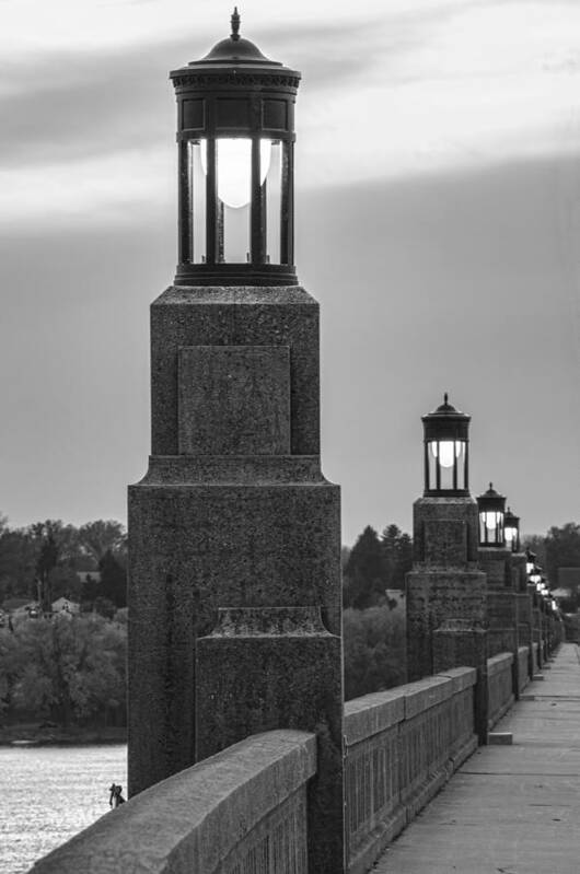 Columbia-wrightsville Bridge Art Print featuring the photograph Lights Along the Columbia-Wrightsville Bridge in Pennsylvania by Beth Venner