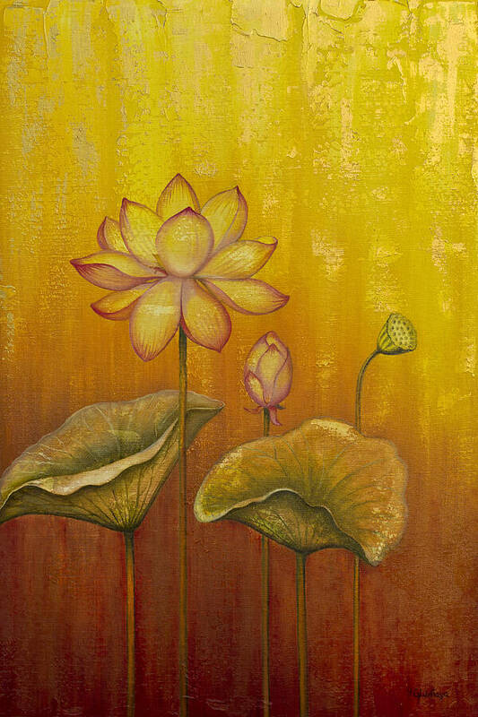 Lotus Art Print featuring the painting Lotus by Yuliya Glavnaya