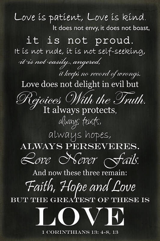 Religious Quote Art Print featuring the photograph Love is Patient #1 by Inspired Arts