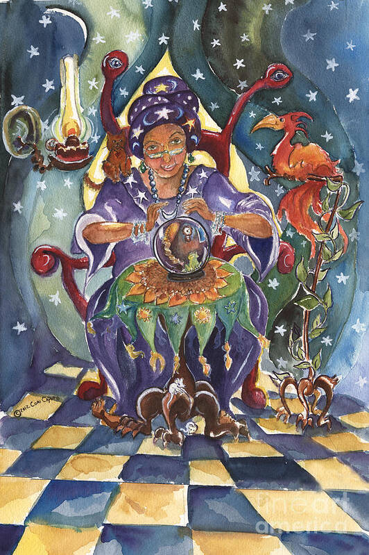 Fortune Teller Art Print featuring the painting Madame Fortune Teller by Cori Caputo