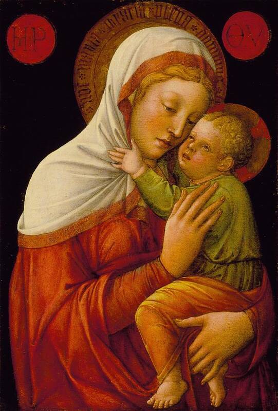 Madonna And Child Art Print featuring the digital art Madonna And Child by Jacob Bellini