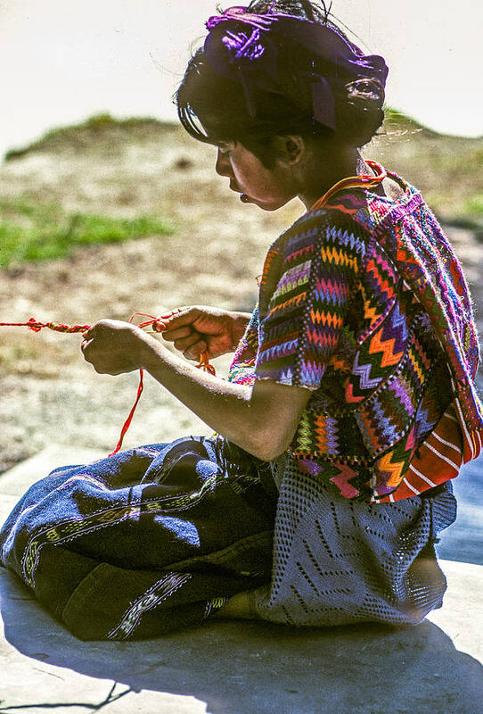 Caqchiquel Art Print featuring the photograph Making Pulseras by Tina Manley