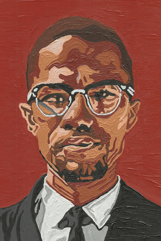 Malcolm X Art Print featuring the painting Malcolm X by Rachel Natalie Rawlins