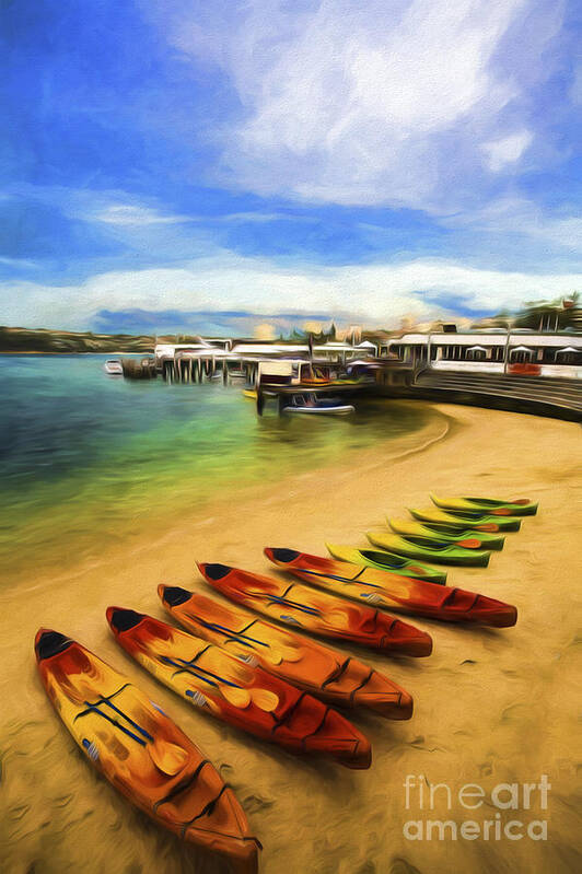 Kayaks Art Print featuring the photograph Manly kyaks by Sheila Smart Fine Art Photography