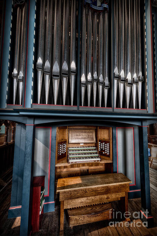 Organ Art Print featuring the photograph Manual Pipe Organ by Adrian Evans