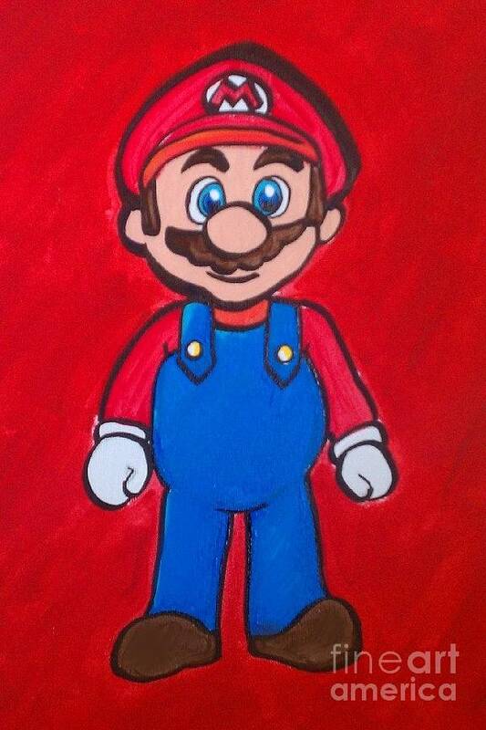 Marisela Mungia Art Print featuring the painting Mario by Marisela Mungia