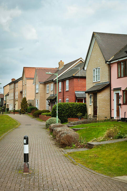 Area Art Print featuring the photograph Modern houses by Tom Gowanlock