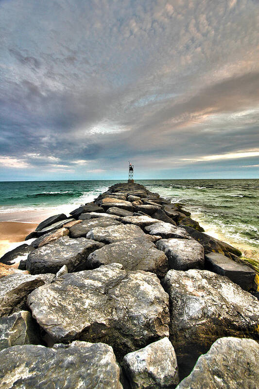 Moriches Art Print featuring the photograph Moriches Inlet Jetty by Robert Seifert