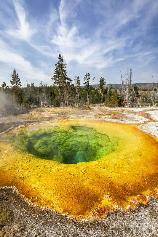 Yellowstone National Park Art Print featuring the photograph Morning Glory Pool in Yellowstone National Park by Bryan Mullennix