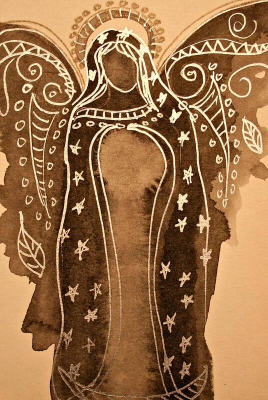 Mary Art Print featuring the painting Mother Mary Guadalupe by Alma Yamazaki